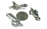 These ornate silver magnetic clasps deliver both style and safety. Designed as fold over magnetic closures, they lock the magnet under a hinged cover so your bracelet stays put. Each clasp has a loop on both ends for quick connection to beading wire, chain, or cord—ideal single strand clasps or multi‑strand bracelet clasps. Compared with lobster clasps or toggle clasps, they offer easier one‑hand fastening and superior security, making them a smart upgrade for everyday jewelry.
