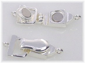 Magnetic Clasps (Qty 1) Fold Over Magnetic Clasps Bright Silver Clasps Single Strand Clasps Fold Over Clasps Bracelet Clasps 7857