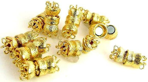 10 bright gold 5 strand round Magnetic clasps closures 6041-CL4