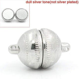 5 Magentic Clasps Clasp Ball Magnetic Clasp Necklace Clasp Large Clasps Silver Clasps Tone Magnetic Clasps 19x12mm (6/8&quot;x4/8&quot;) 1020-H4
