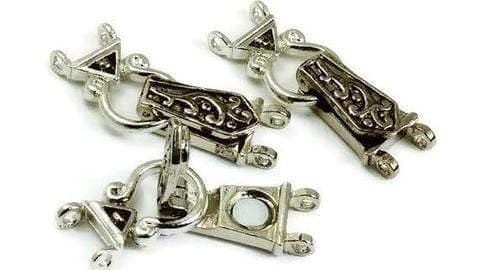 Fold Over Magnetic Clasps Silver Double Strand 2 Strand 10923-clasp