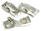 4 Fold Over Magnetic Silver Double Strand Clasps for Bracelets or Jewelry Making 7854