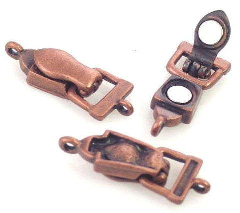 Fold Over Magnetic Clasp Antique Copper Clasps Single Strand Clasps Fold Over Clasps Bracelet Clasps Necklace Fold Over Clasp 7857 Copper