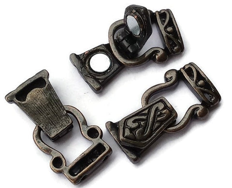 Magnetic Clasps Fold Over Dark Antique Brass Magnetic Clasps Closures 1209