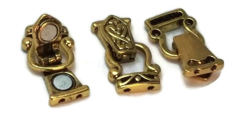 Double Strand 2 strand Gold Fold Over Magnetic Magnet Clasps 1133-clasp