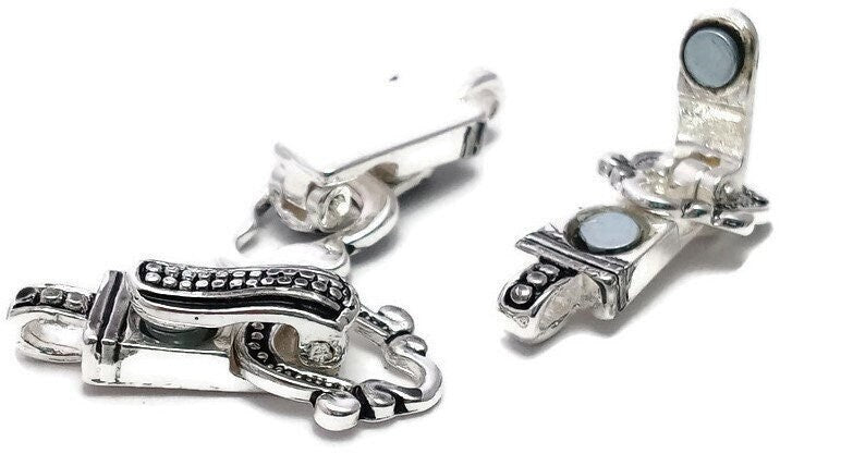 4 Single Strand Silver Small Wholesale Magnetic Fold Over Clasp 3766