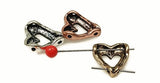 Slider Beads (Qty 8) 2 hole slider beads Heart Beads Metal Beads Spacer Beads Flat Bracelet Making Beads  208-N1