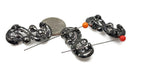 2 Hole Slider Beads (7 pc) Gun Metal Beads Rhinestone Beads Sliderbeads Bracelet Beads Necklace Beads Glitzy Beads 233-N5