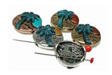 Slider Beads (5 pc) 2 hole beads Palm Tree Beads Beach Themed Beads Mixed Metal Beads Spacer Beads
