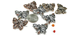 2 hole slider beads (Qty 8) Butterfly Beads Ornate Beads Focal Beads Copper Beads Sliderbeads Beads Bracelet Beads  280-M11 FST
