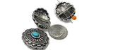 2 Hole Slider Beads (4 pc) Western Style Beads Western Beads Faux Turquoise Beads Antique Silver Beads Sliderbeads Silver Beads 250-H8