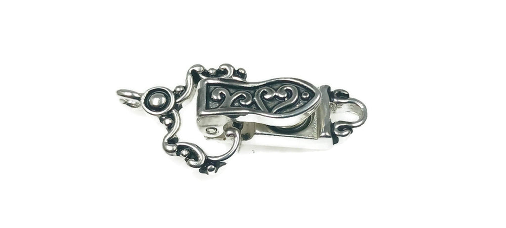 Fold Over Magnetic Clasps (Qty 20) Silver Magnetic Clasp Flat Clasp Flat Magnetic Clasps Ornate Single Strand Bracelet Clasps 9463