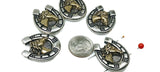 2 Hole Slider Beads (5 pc) Western Beads Focal Beads Spacer Beads Flat Beads horse beads Sliderbeads 2 hole beads Pewter Beads 265-N5