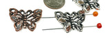 2 hole slider beads (Qty 8) Butterfly Beads Ornate Beads Focal Beads Copper Beads Sliderbeads Beads Bracelet Beads  280-M11 FST