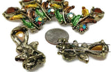 2 hole slider beads (Qty 6) Topaz Cz Rhinestones  Beads Gold Beads Focal Beads Floral Beads Flower Beads Bracelet Beads 329-M9 FST