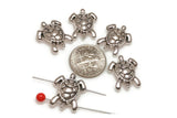 Slider Beads (Qt 5) Turtle Beads  2 hole Slider Beads bracelet beads Metal Beads 4 hole beads flat Beads Focal Beads 375-M5 FST