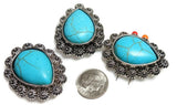 2 hole slider beads (Qty 3 ) Western Beads Faux Blue Turquoise Beads  Unique Beads Rectangle Beads Focal Beads Bracelet Beads 310-H8 FST
