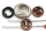 Slider Beads (15 pc)  2 hole beads Heart Beads Spacer Beads Sliderbeads Bracelet Beads Flat Beads Copper Beads Unique Beads 418-M18 FST