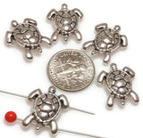 Slider Beads (Qt 5) Turtle Beads  2 hole Slider Beads bracelet beads Metal Beads 4 hole beads flat Beads Focal Beads 375-M5 FST