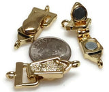 Magnetic Clasps for Jewelry Designs , Bracelets, Necklaces with Fold Over Styling in Gold 7857 GOLD